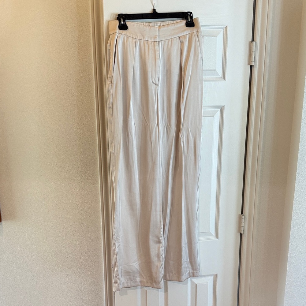 Cream Silk Pants